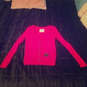 hot pink cardigan