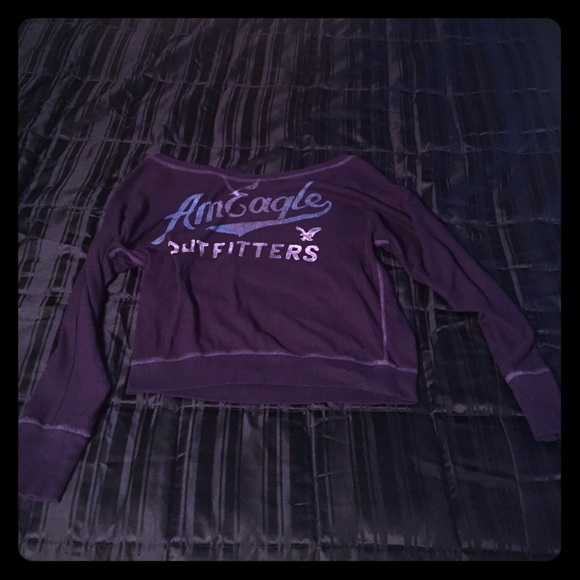 purple American Eagle soft long sleeved tee