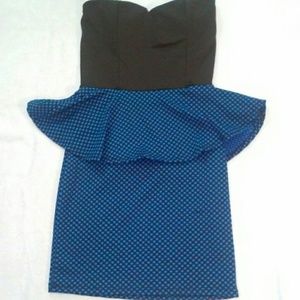 Blue/Black Peplum Dress