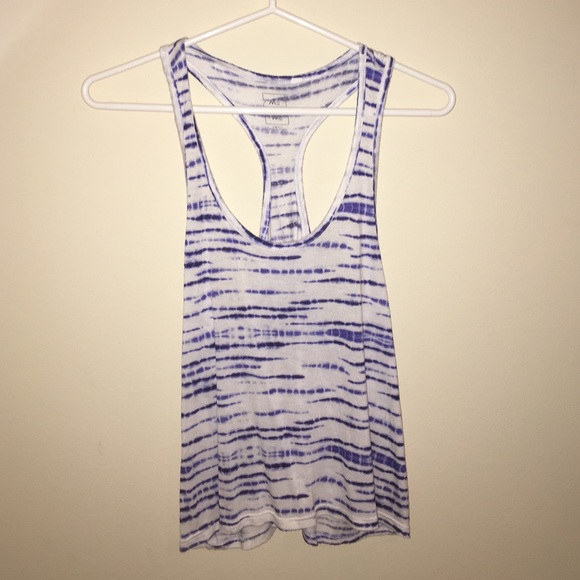 Blue Patterned Tie-Dyed Tank Top from Pacsun