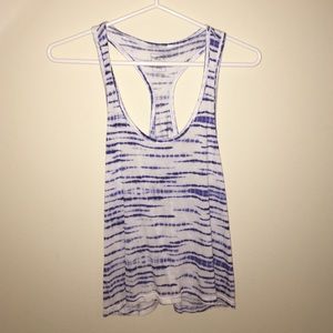 Blue Patterned Tie-Dyed Tank Top from Pacsun