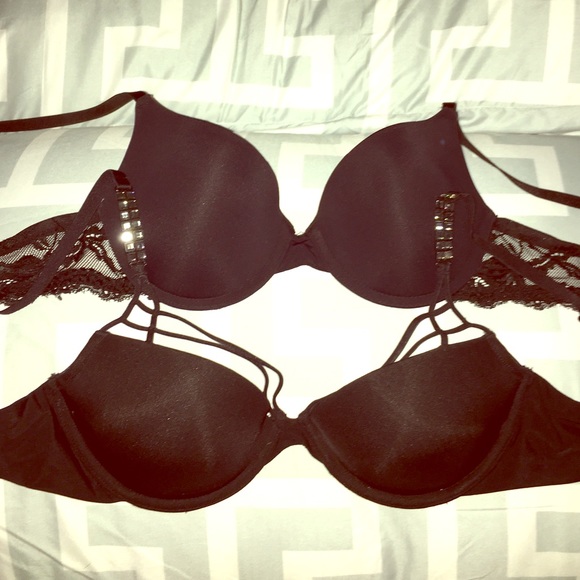 Black Push Up Bras 36C Izod + La Senza