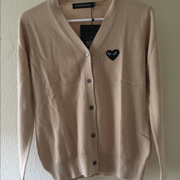 ALTANY WALDORF heart embellished cardigan  sweater