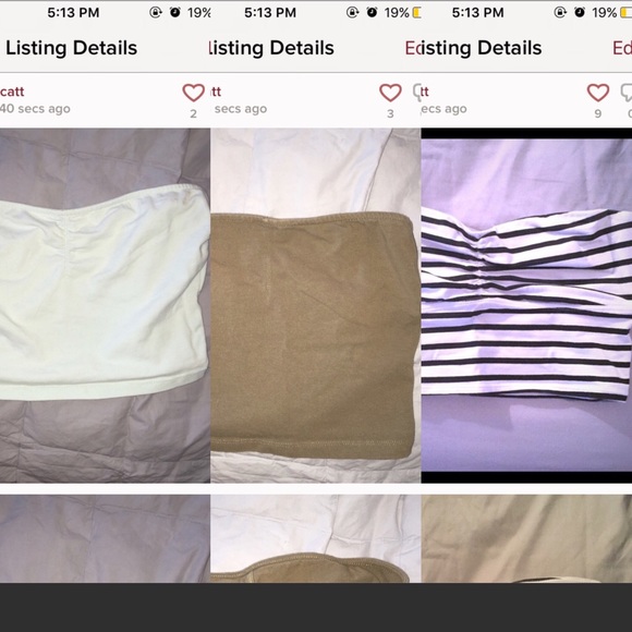 Strapless crop top bundle