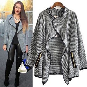 Gray Knitted Blazer