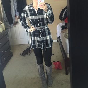 Flannel shirt dress