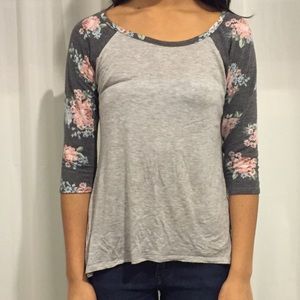 Floral baseball tee