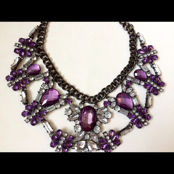 Neclace with large purple stones