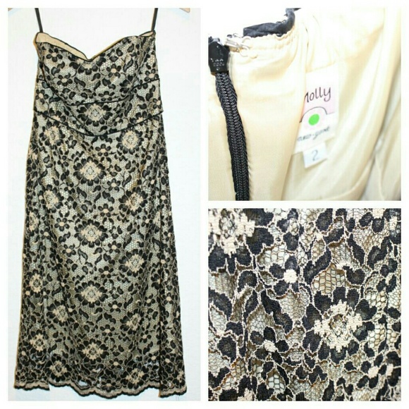 MOLLY Strapless Lace Gown Size 2 - Picture 2 of 5