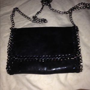 Black chain cross body bag