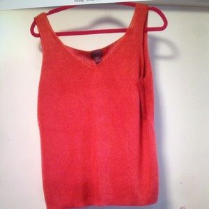 Dark Orange v-neck soft tank 91% Rayon 9% Nylon