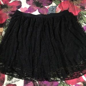 Wet Seal Plus Black Lace Skater Skirt