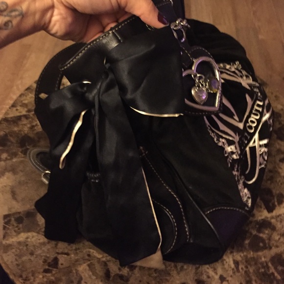 SOLD LOCAL! Auth Blk Juicy Couture Suede Handbag - Picture 2 of 4