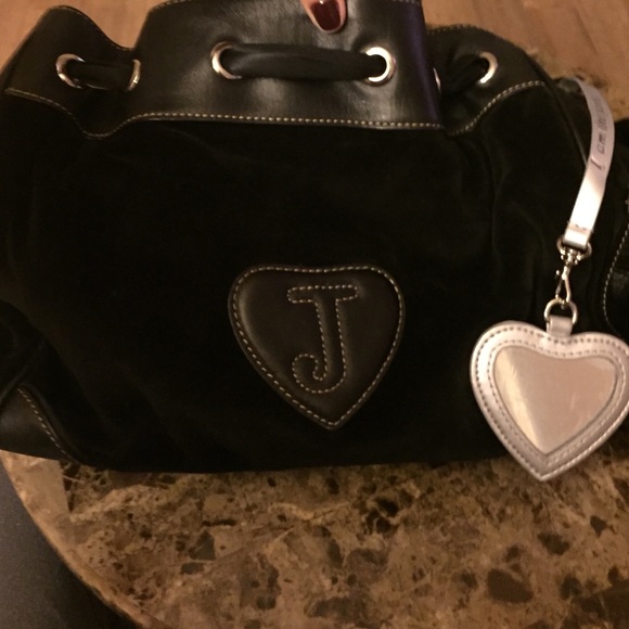 SOLD LOCAL! Auth Blk Juicy Couture Suede Handbag - Picture 3 of 4
