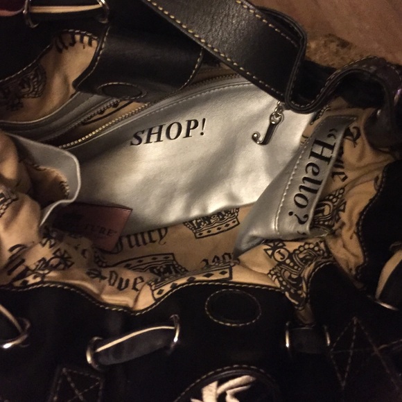 SOLD LOCAL! Auth Blk Juicy Couture Suede Handbag - Picture 4 of 4