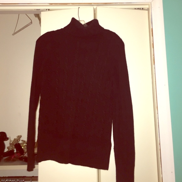 Black knit turtleneck sweater