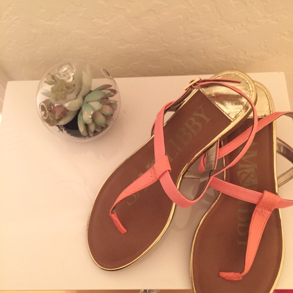 Coral and Gold Sam & Libby Sandals