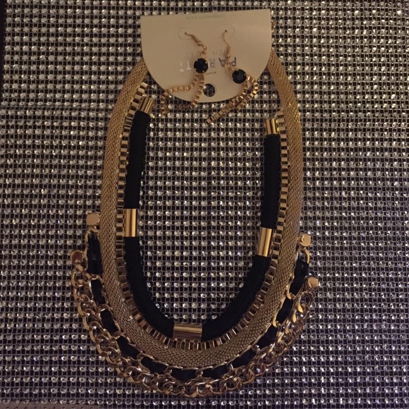Gold and Black Necklace