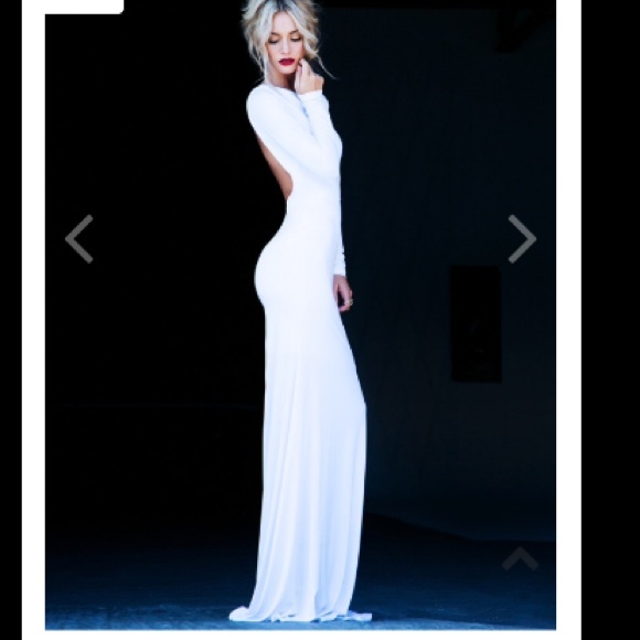 Authentic Lurelly white backless evening dress