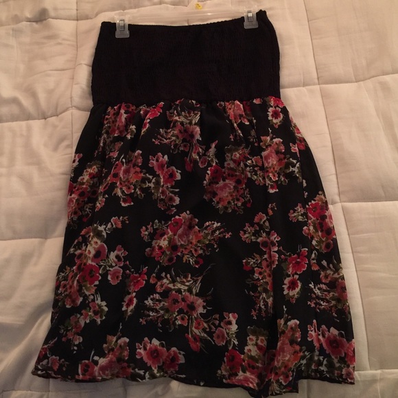 Strapless floral dress