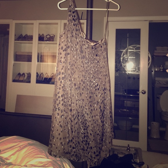 Max Studio Dotted One Shoulder Dress