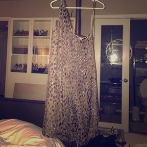 Max Studio Dotted One Shoulder Dress