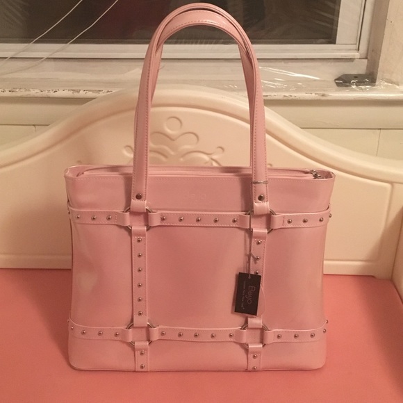 Pink studded diaper bag