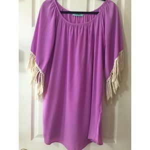 Fringe sleeved dress