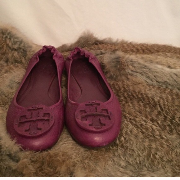 SOLD Tory Butch Reva ballet flats plum color SOLD
