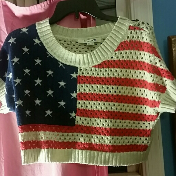 American Flag Crop Top