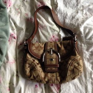 Coach purse classic brown print