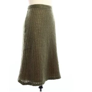 Green Wool Knit Skirt w/ Matching Top
