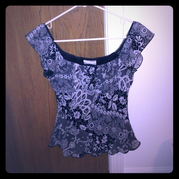 Black and white blouse!