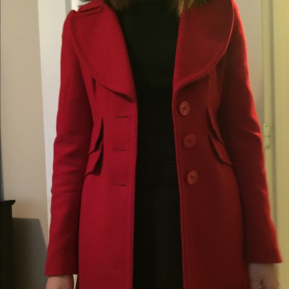 Jessica Simpson red long coat