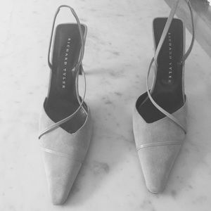 Light taupe suede heels