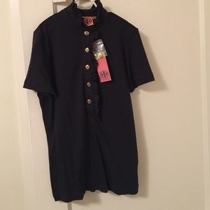 Tory Burch Lidia Polo Shirt navy color