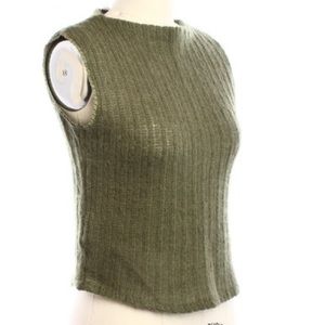 Green Wool Knit Top with Matching Skirt