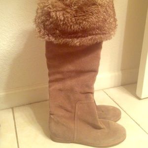 Tall furry boots