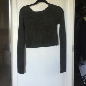 Olive knit crop top sweater