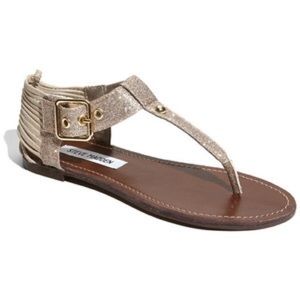 Steve Madden Serenite Gold Glitter Sandals