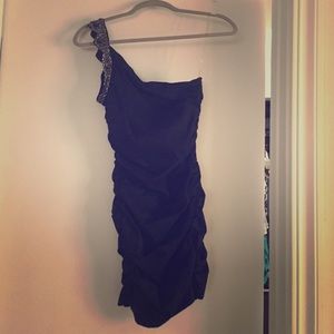 Mini black dress with sequins