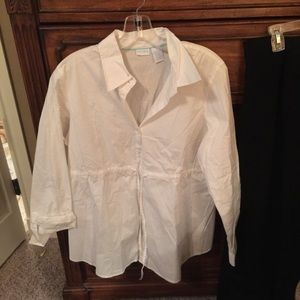 White long sleeve Oxford dress maternity shirt