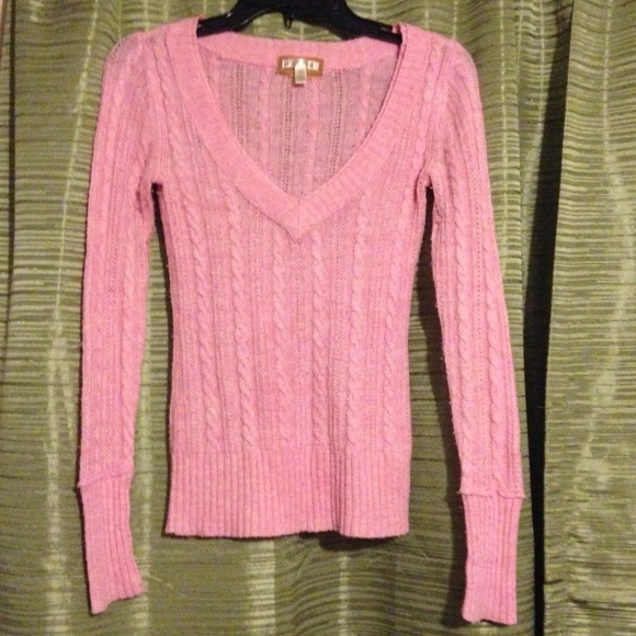 Pink cable knit sweater