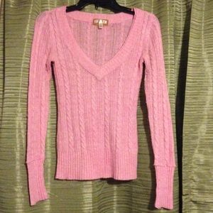Pink cable knit sweater