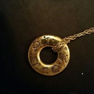 Gold Winnie-the-Pooh Disney TM Stamped Pendant