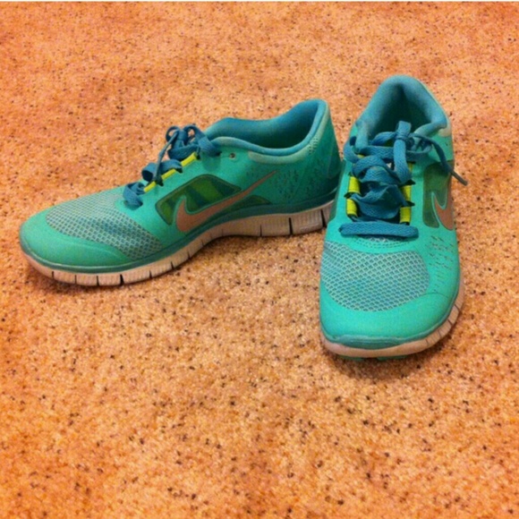 Teal Nike Free Runs