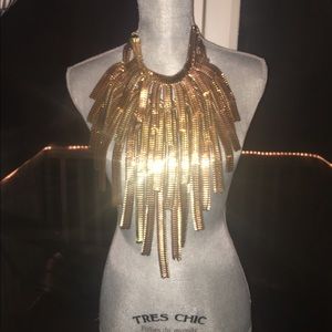 Oversized gold statement necklace