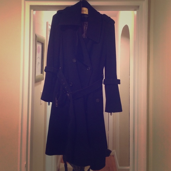 Heavy black pea coat by Andrew Marc