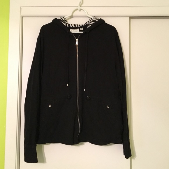 Black hooded zip up