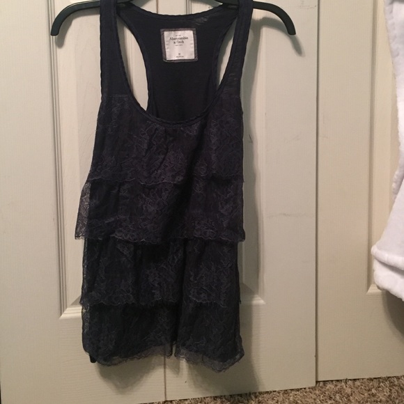 Abercrombie navy lacy tank